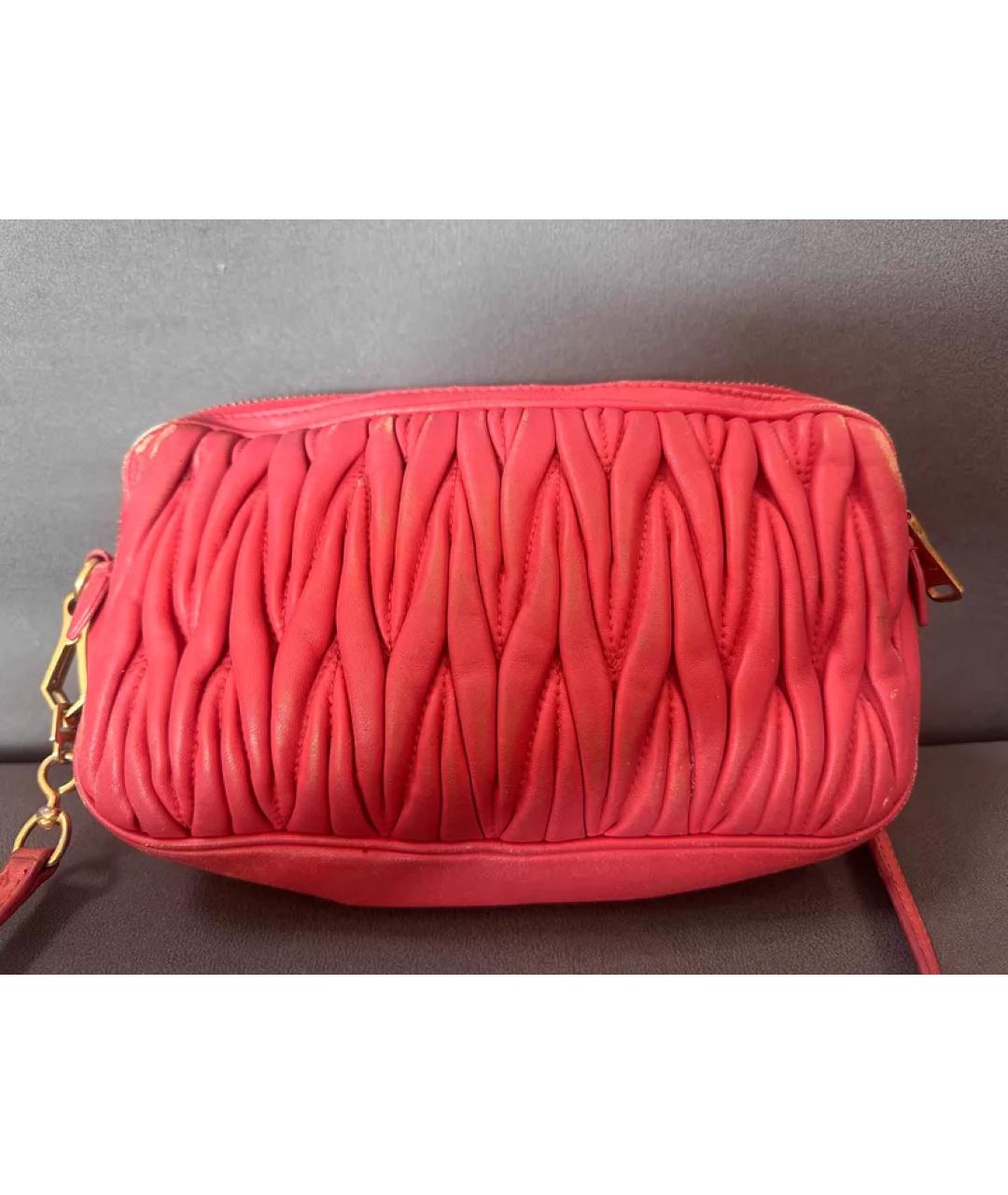 MIU MIU Коралловая кожаная сумка через плечо, фото 2