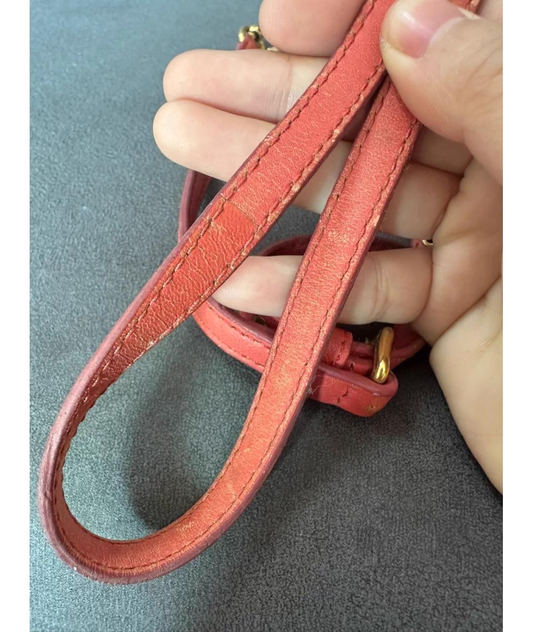 MIU MIU Коралловая кожаная сумка через плечо, фото 7