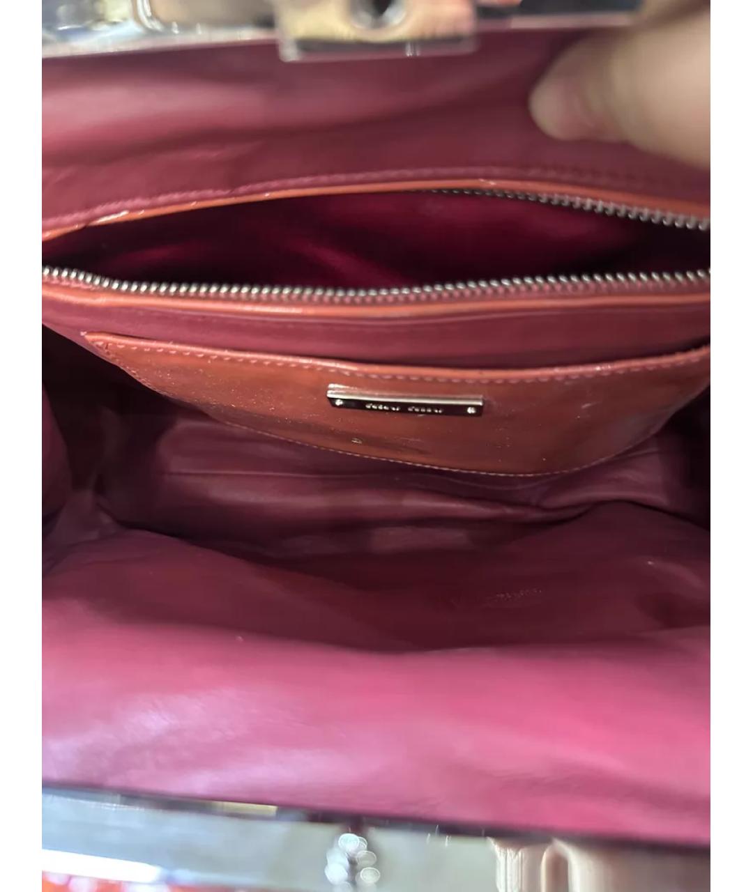 MIU MIU Оранжевая кожаная сумка с короткими ручками, фото 8