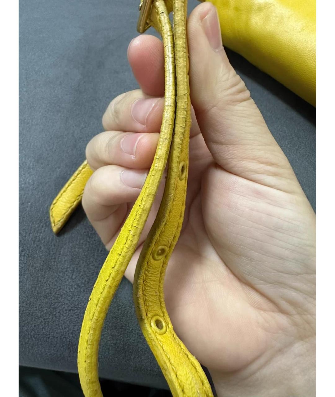 MIU MIU Горчичная кожаная сумка через плечо, фото 8