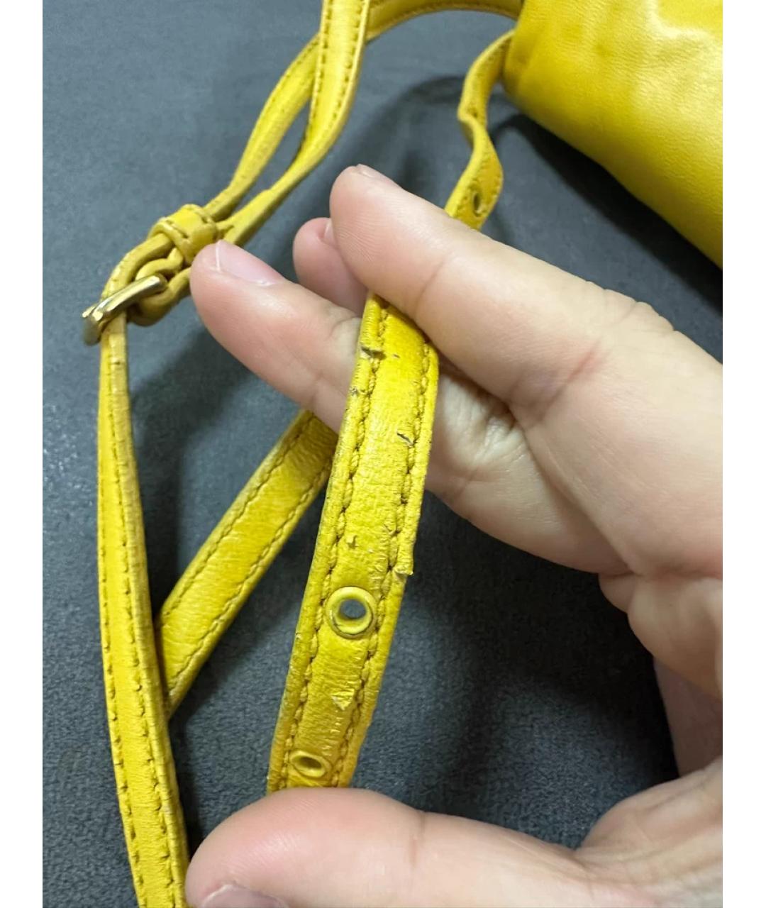 MIU MIU Горчичная кожаная сумка через плечо, фото 7