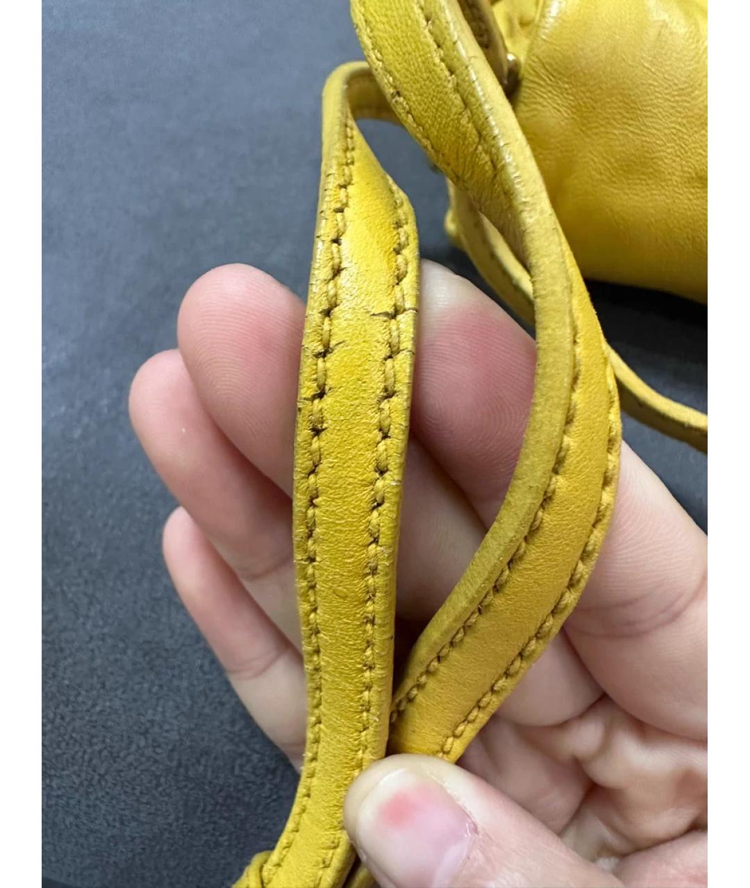 MIU MIU Горчичная кожаная сумка через плечо, фото 6