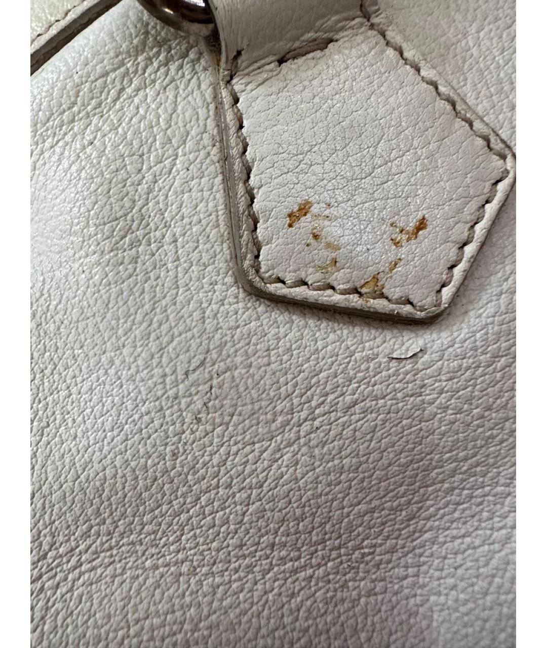 PRADA Белая кожаная сумка с короткими ручками, фото 5