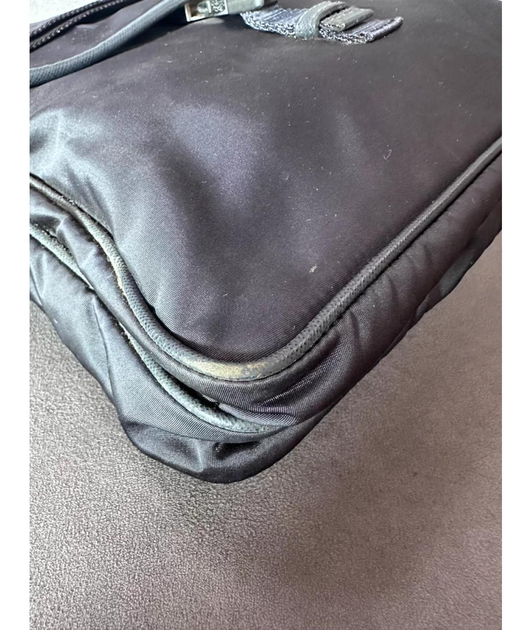 PRADA Черная синтетическая сумка с короткими ручками, фото 3