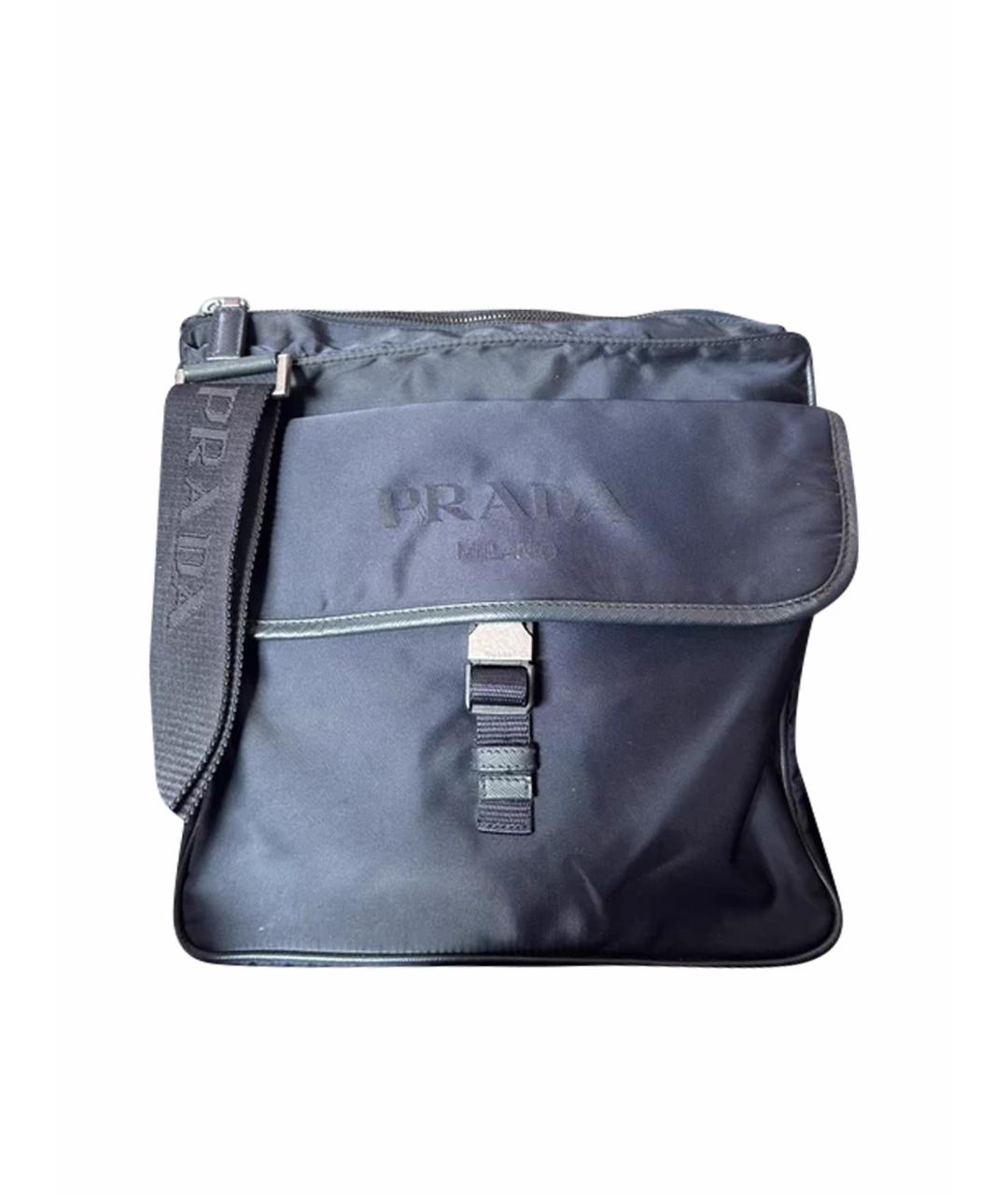 PRADA Черная синтетическая сумка с короткими ручками, фото 1