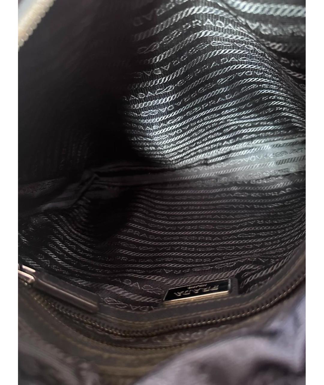 PRADA Черная синтетическая сумка с короткими ручками, фото 8