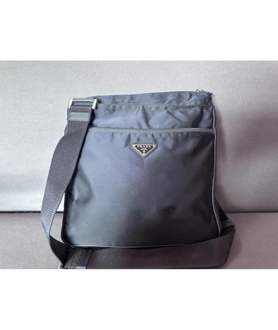 PRADA Черная синтетическая сумка с короткими ручками, фото 2