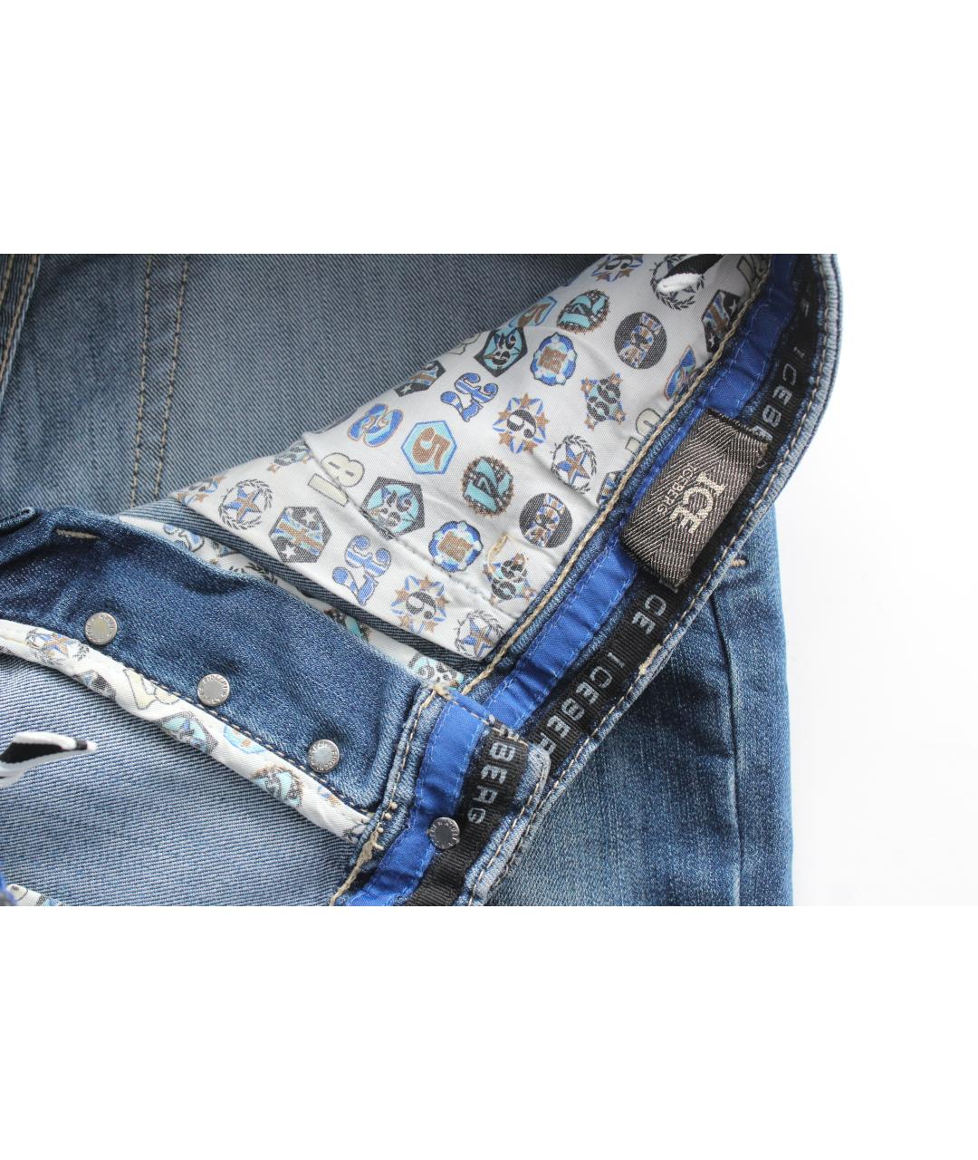 ICEBERG Синие хлопко-полиэстеровые джинсы скинни, фото 4