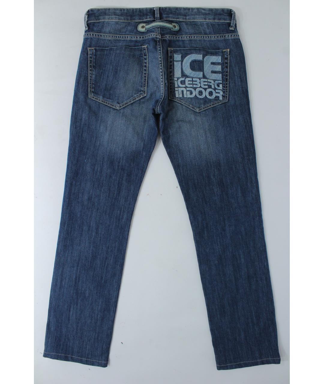 ICEBERG Синие хлопко-полиэстеровые джинсы скинни, фото 6