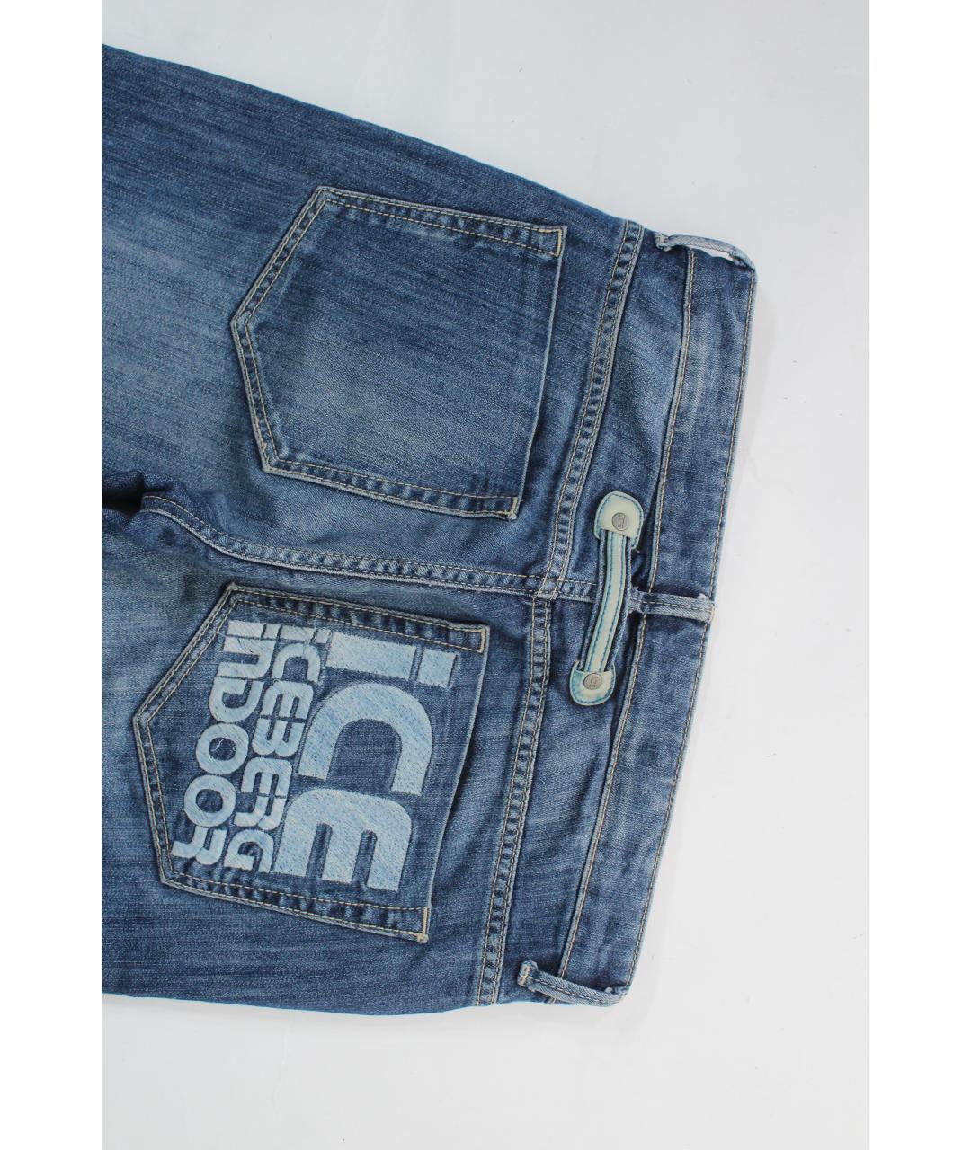 ICEBERG Синие хлопко-полиэстеровые джинсы скинни, фото 7