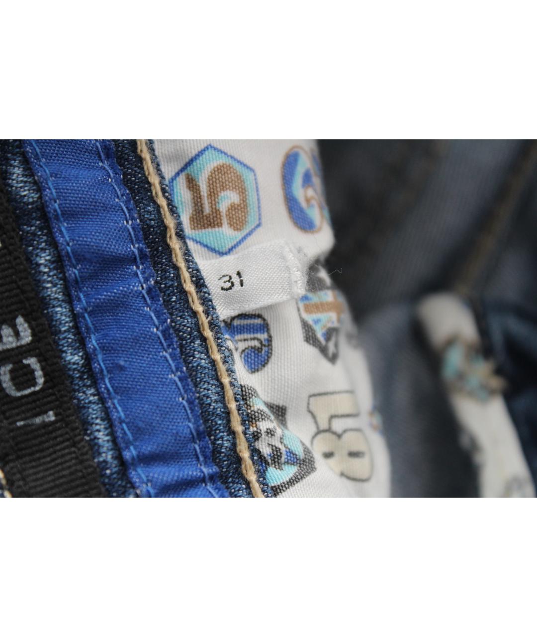 ICEBERG Синие хлопко-полиэстеровые джинсы скинни, фото 5