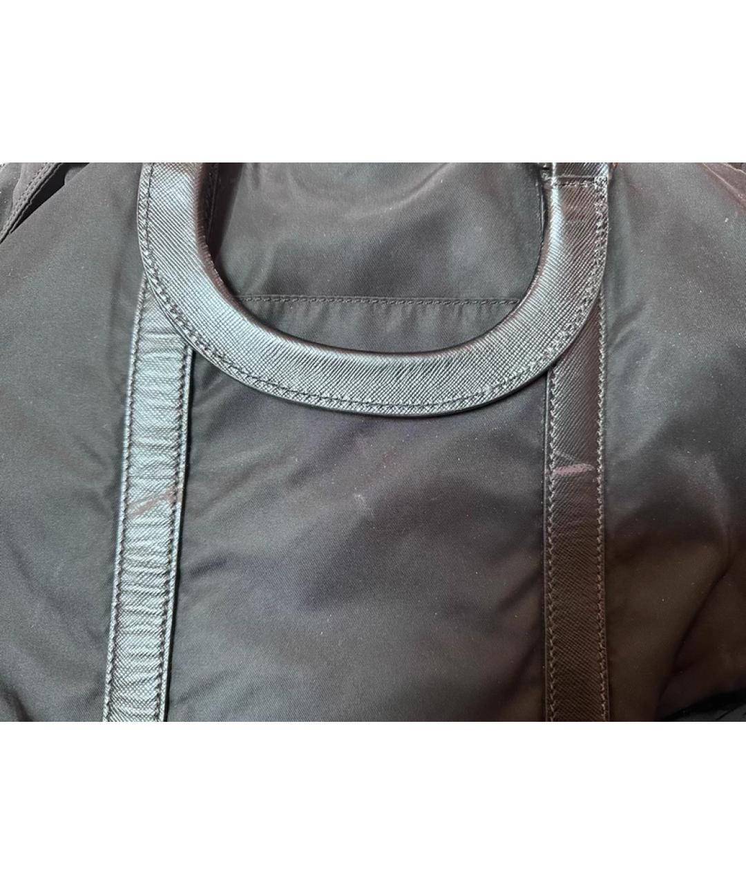 PRADA Черная синтетическая сумка с короткими ручками, фото 2