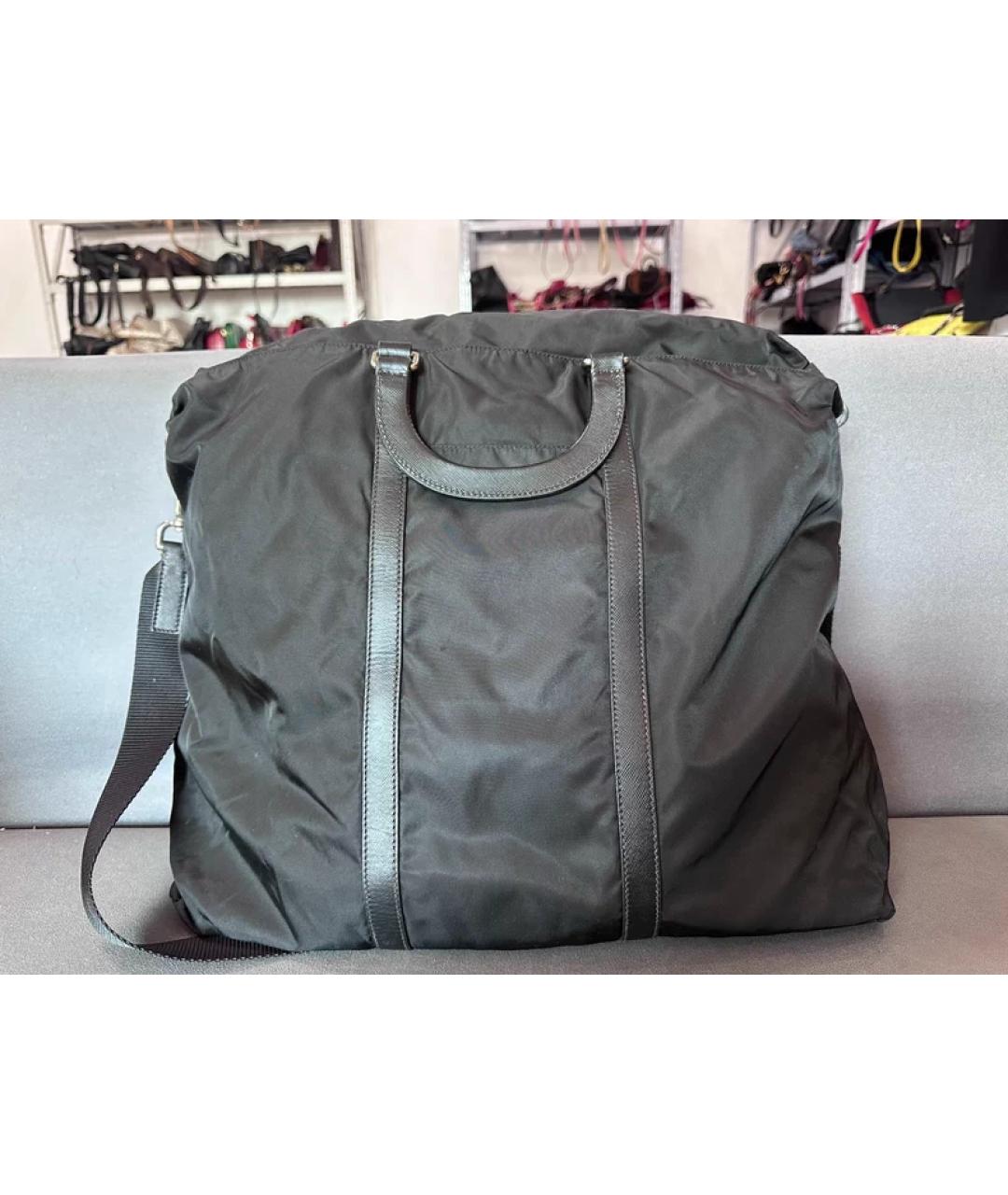 PRADA Черная синтетическая сумка с короткими ручками, фото 8