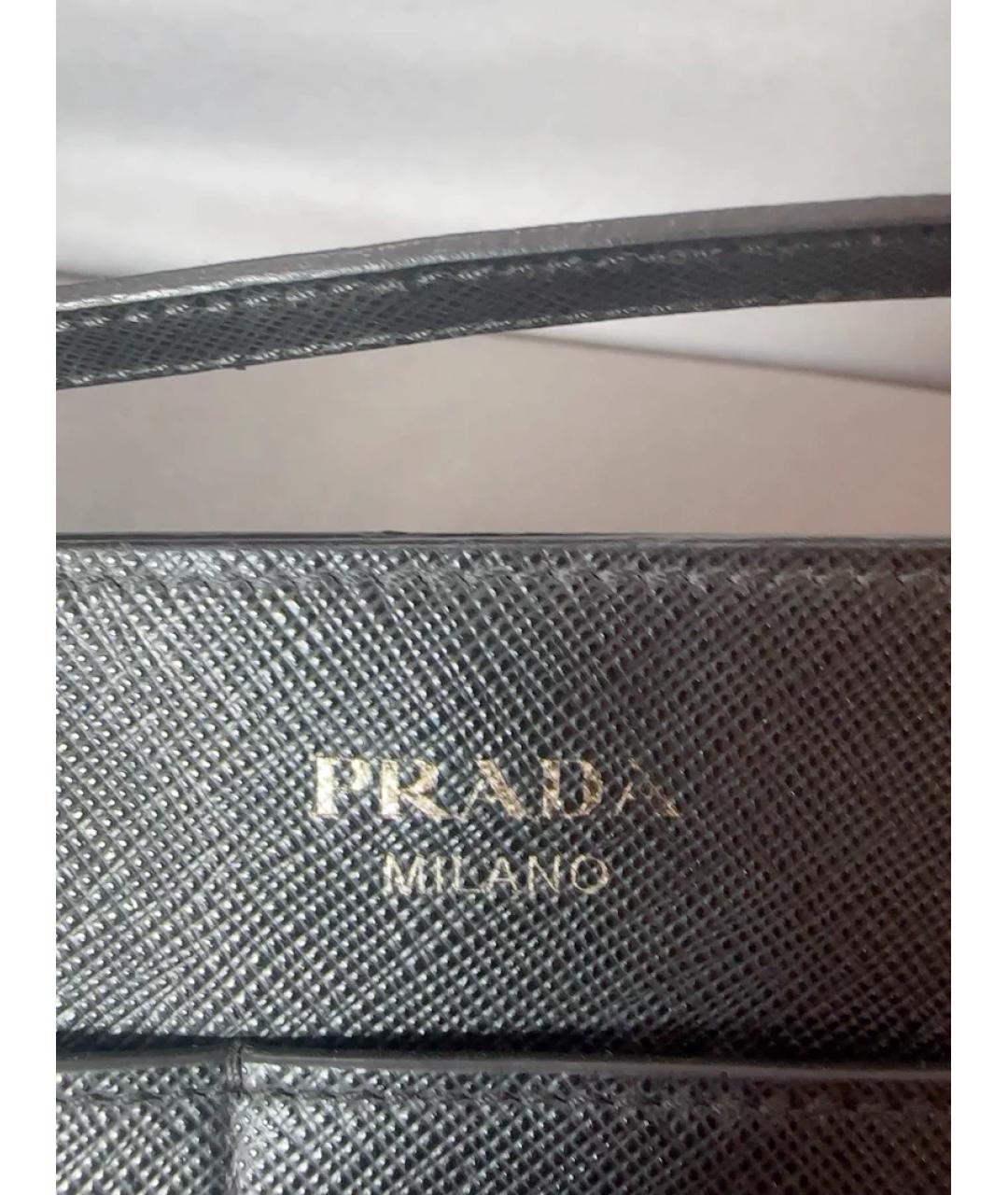 PRADA Черная кожаная сумка через плечо, фото 6