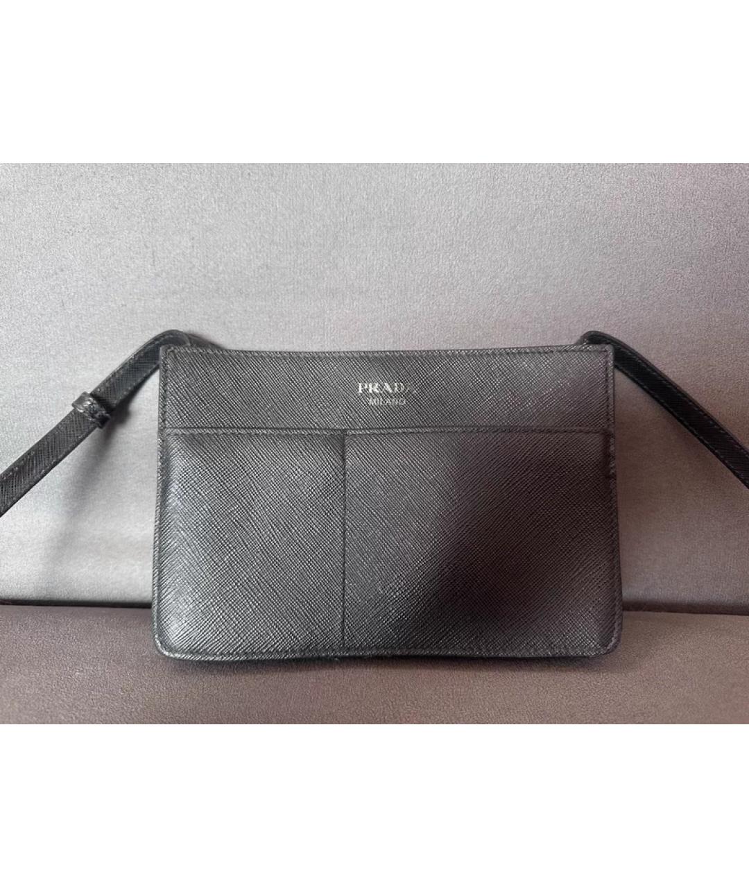 PRADA Черная кожаная сумка через плечо, фото 8