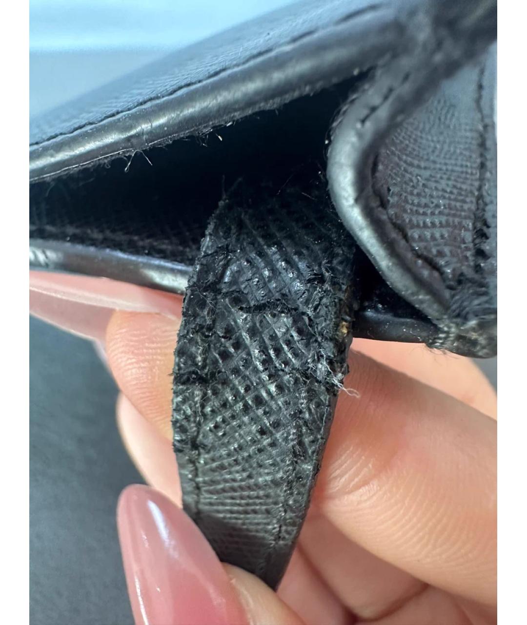 PRADA Черная кожаная сумка через плечо, фото 4