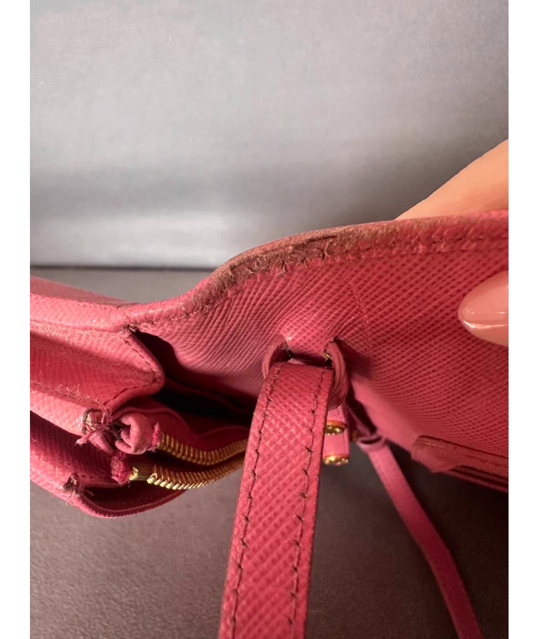 PRADA Розовая кожаная сумка через плечо, фото 7