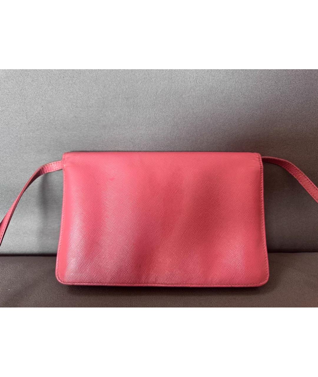 PRADA Розовая кожаная сумка через плечо, фото 2