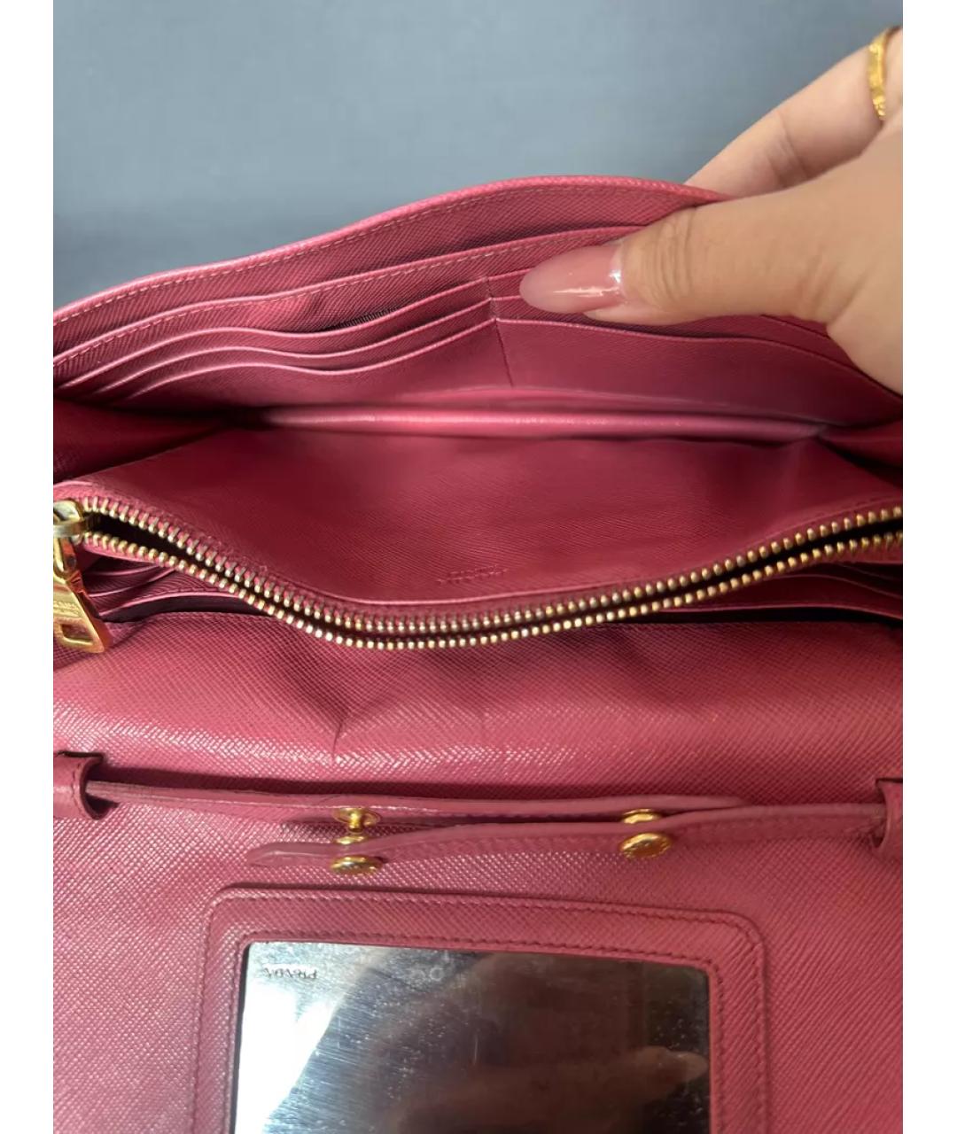PRADA Розовая кожаная сумка через плечо, фото 9