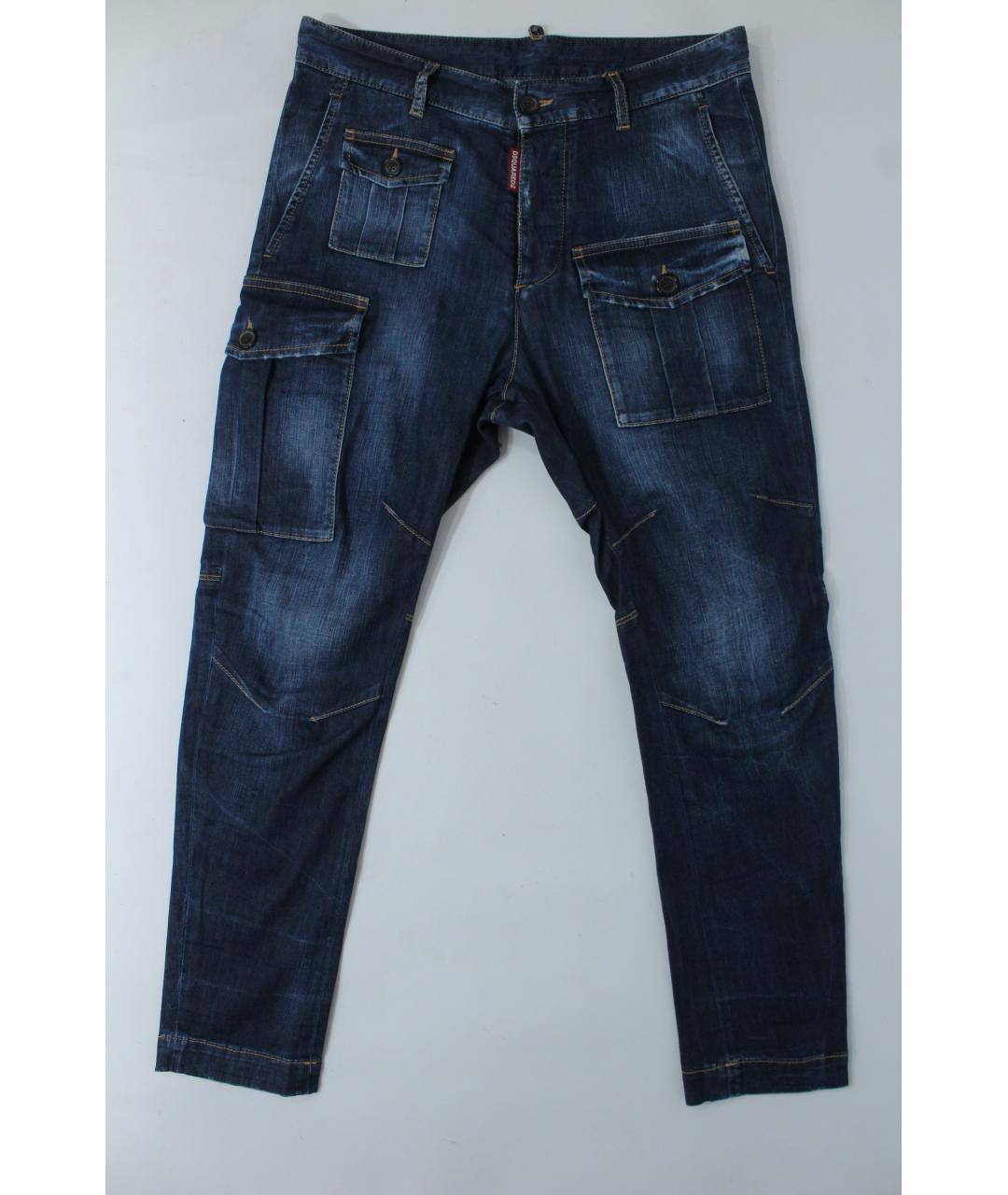 DSQUARED2 Синие хлопко-эластановые джинсы скинни, фото 2