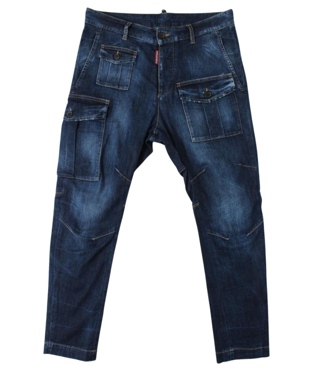 DSQUARED2 Синие хлопко-эластановые джинсы скинни, фото 1