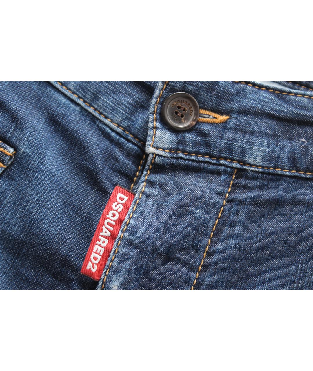 DSQUARED2 Синие хлопко-эластановые джинсы скинни, фото 6