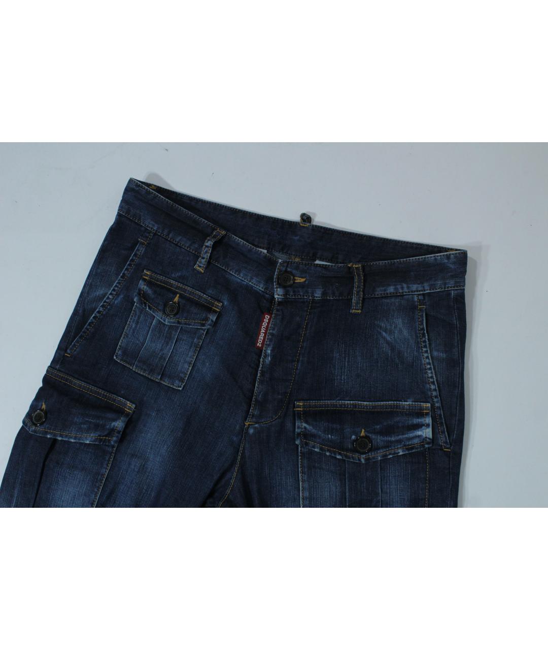 DSQUARED2 Синие хлопко-эластановые джинсы скинни, фото 4