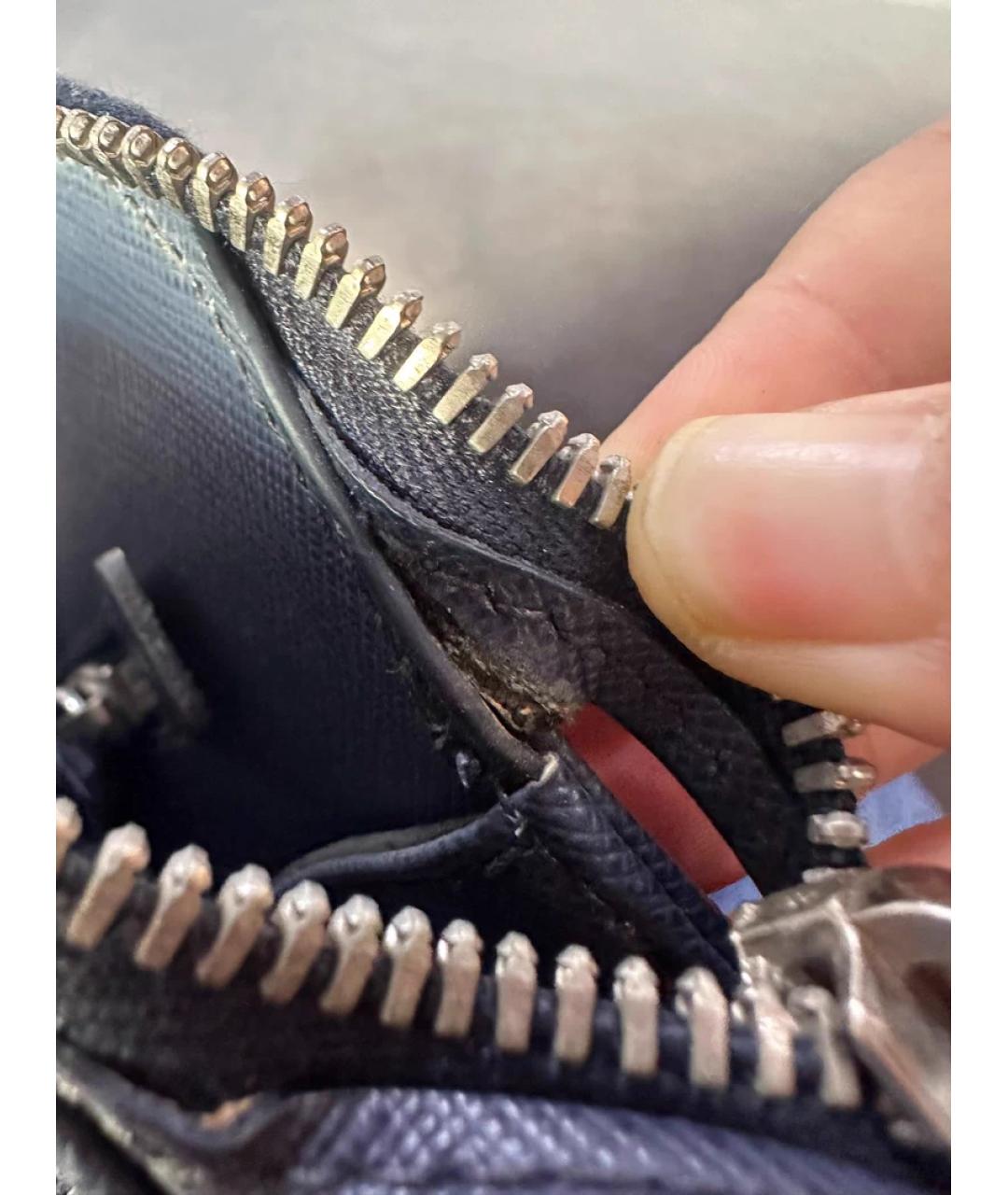 PRADA Синяя кожаная сумка с короткими ручками, фото 7