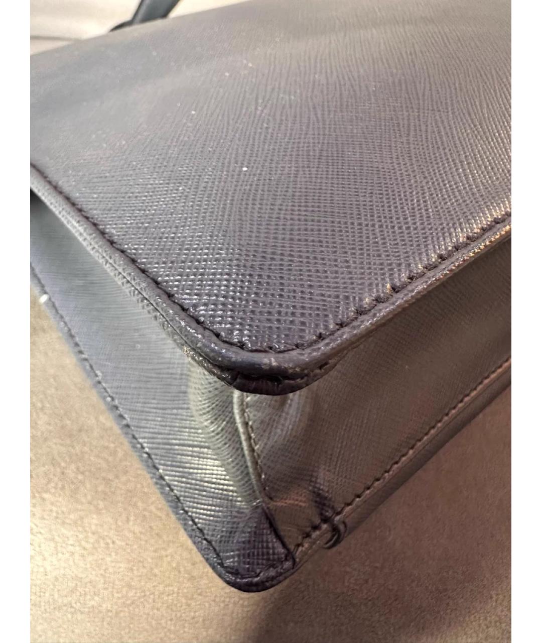 PRADA Синяя кожаная сумка с короткими ручками, фото 4