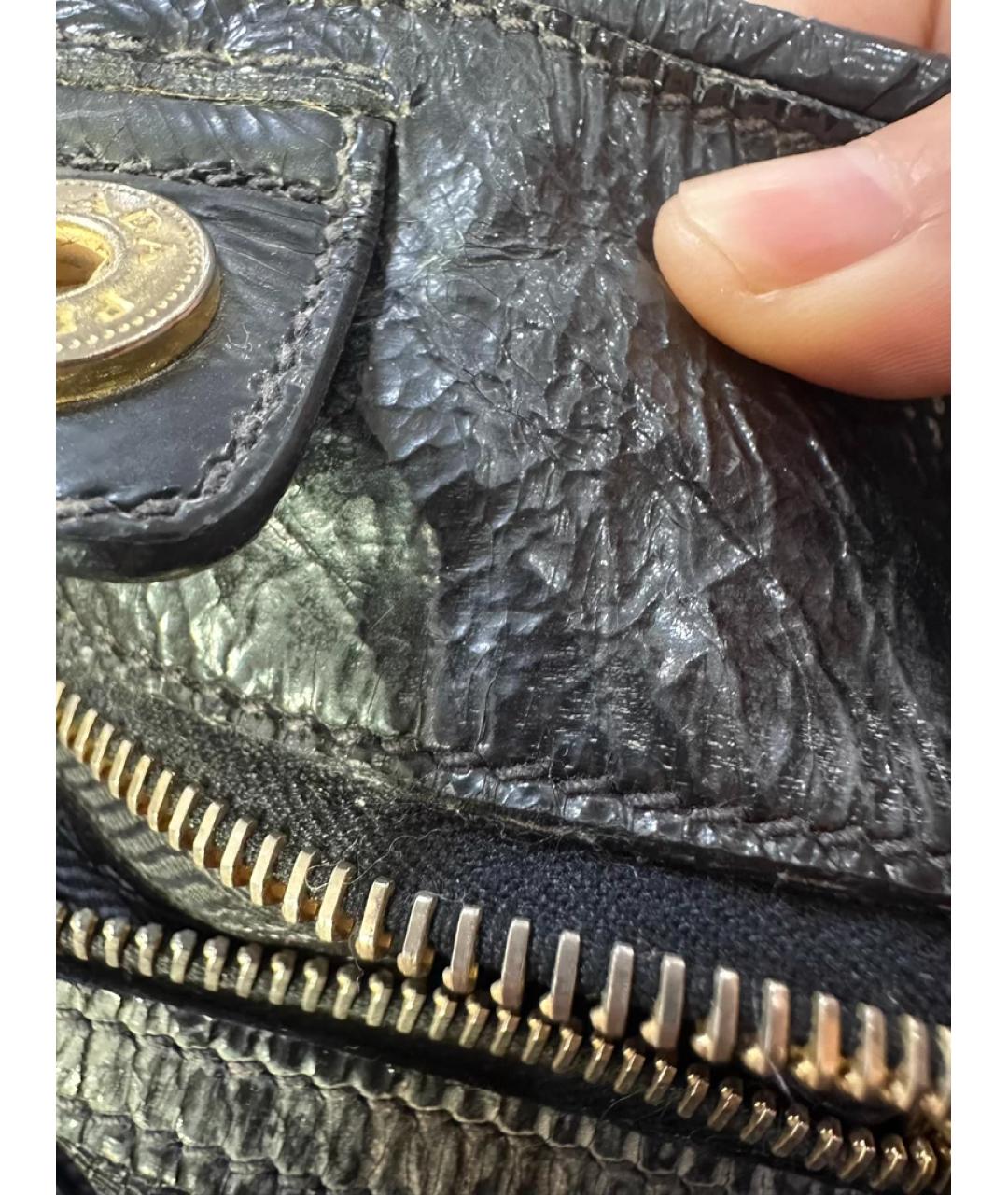 PRADA Черная синтетическая сумка с короткими ручками, фото 8