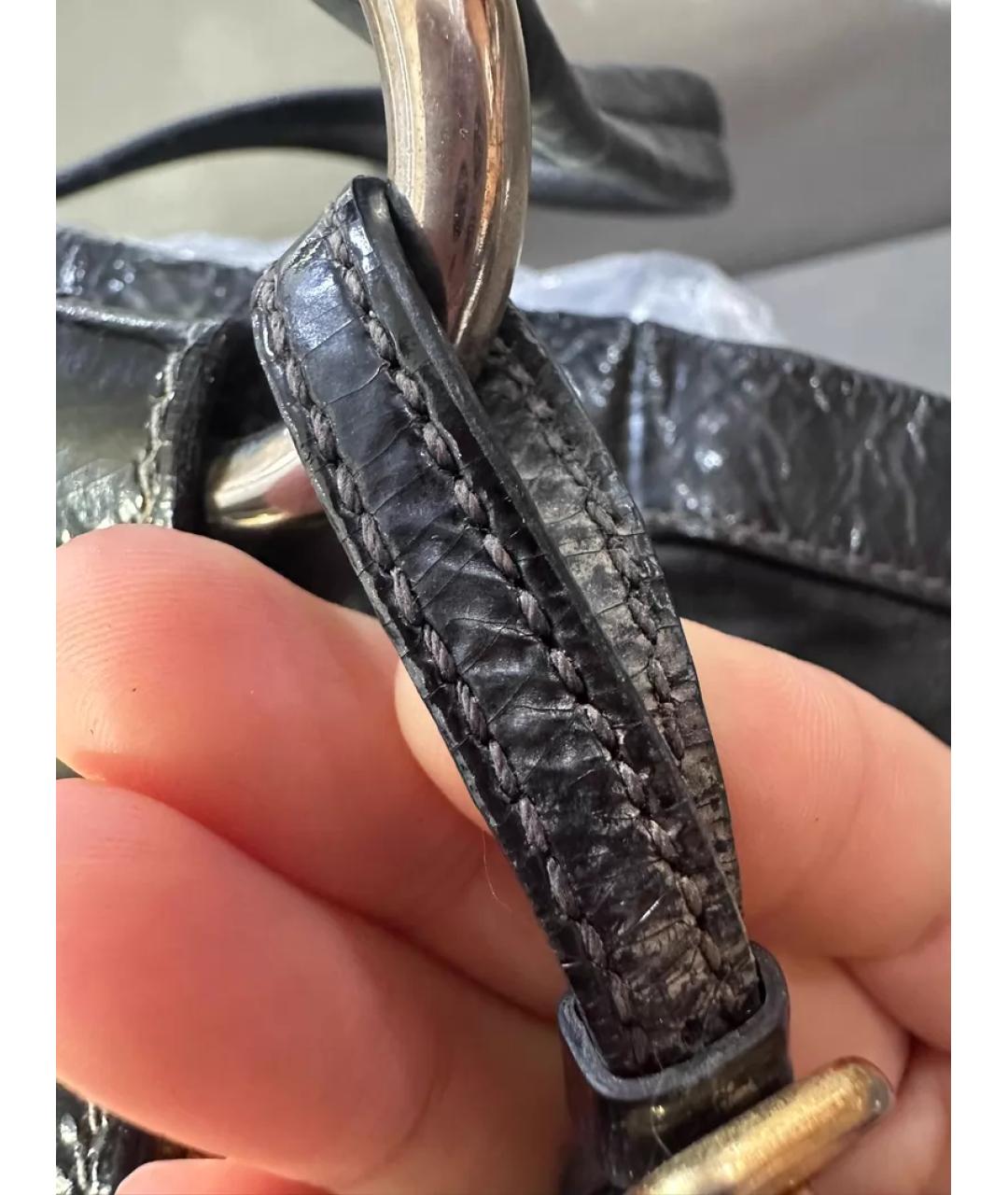 PRADA Черная синтетическая сумка с короткими ручками, фото 7