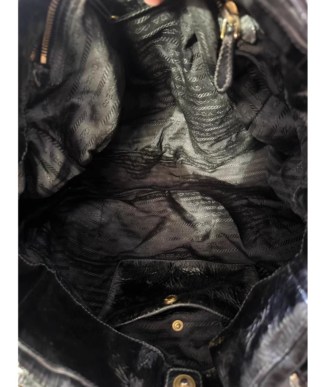 PRADA Черная синтетическая сумка с короткими ручками, фото 9