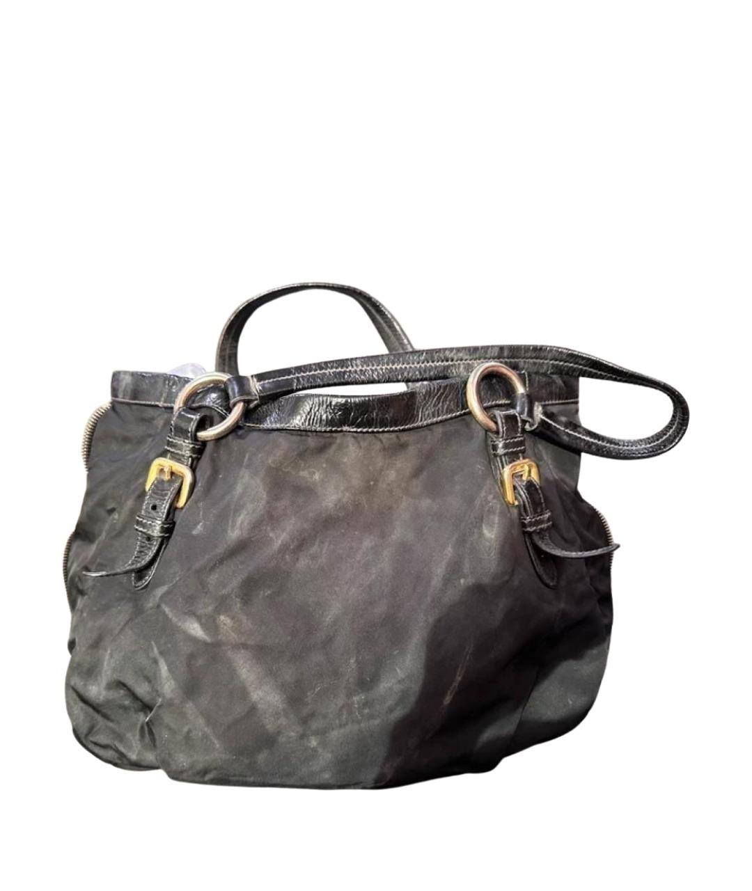 PRADA Черная синтетическая сумка с короткими ручками, фото 2