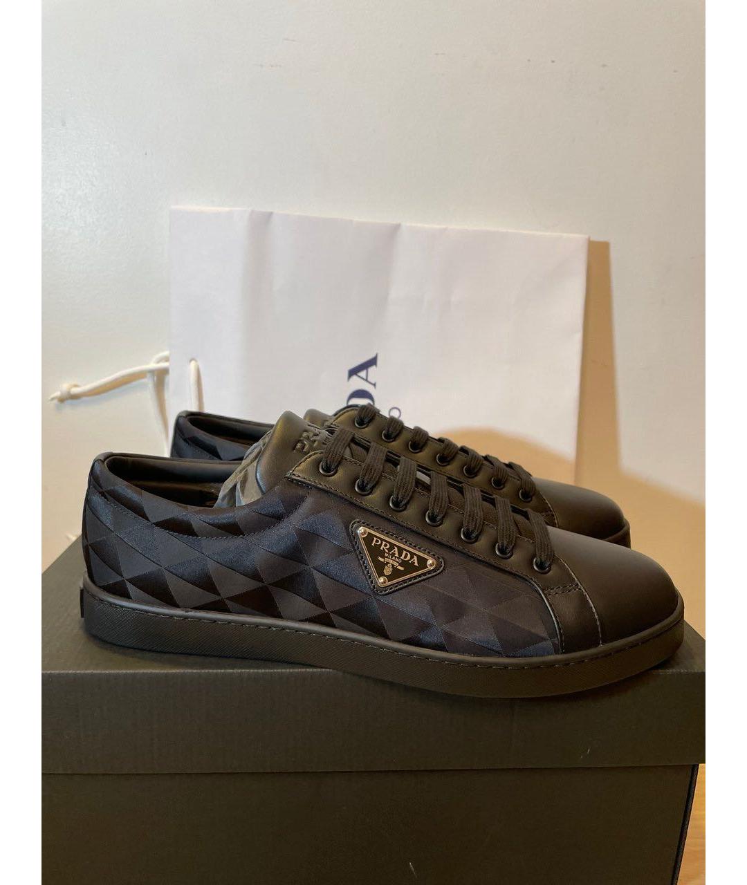 PRADA Черные низкие кроссовки / кеды, фото 7