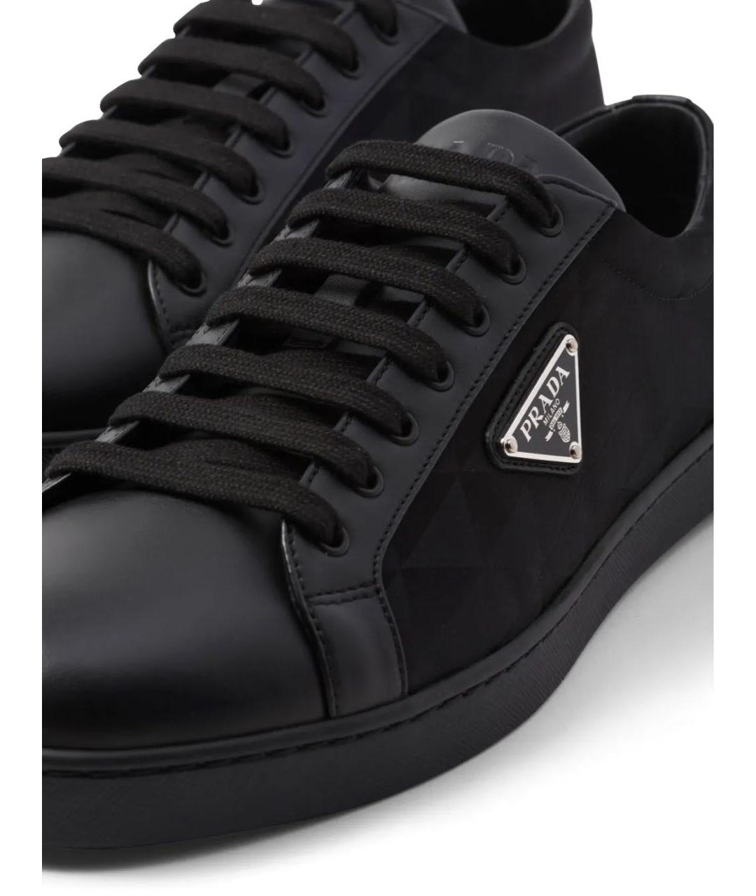 PRADA Черные низкие кроссовки / кеды, фото 4