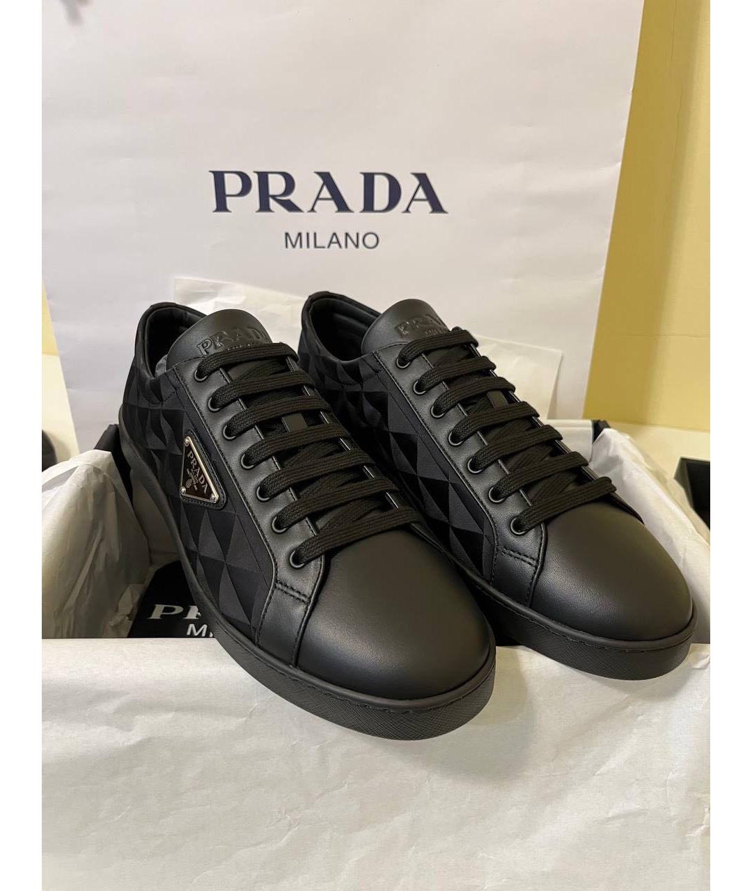 PRADA Черные низкие кроссовки / кеды, фото 6