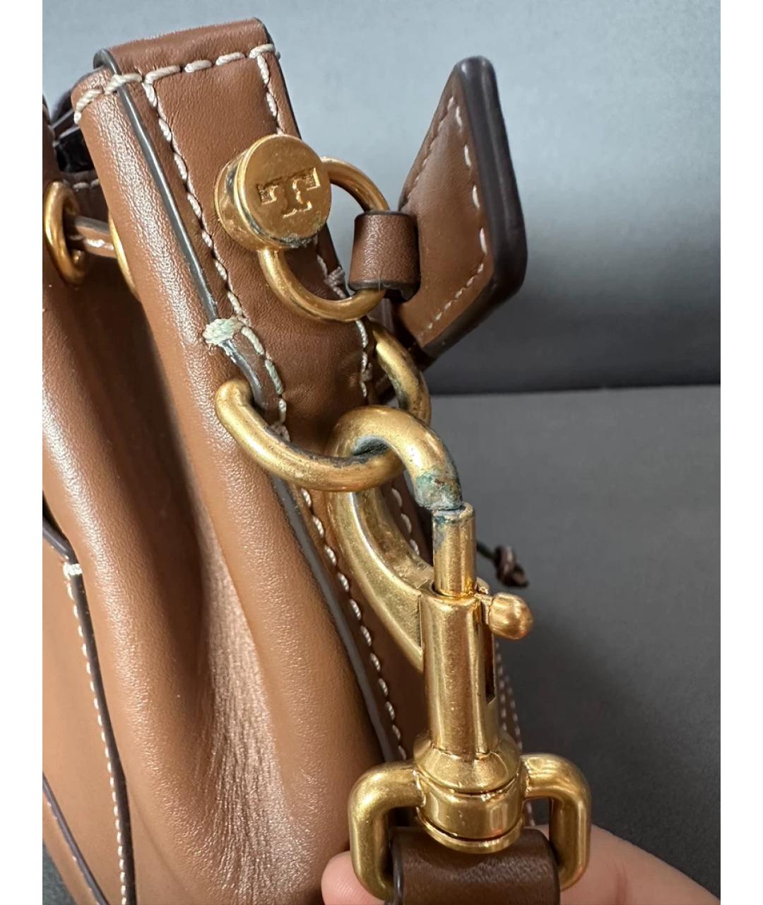 TORY BURCH Коричневая кожаная сумка через плечо, фото 8