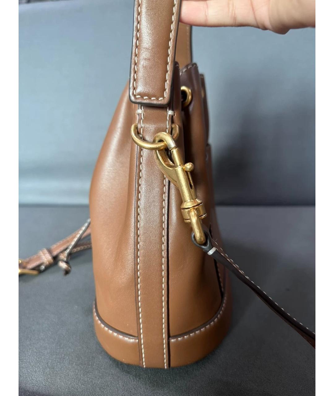 TORY BURCH Коричневая кожаная сумка через плечо, фото 5