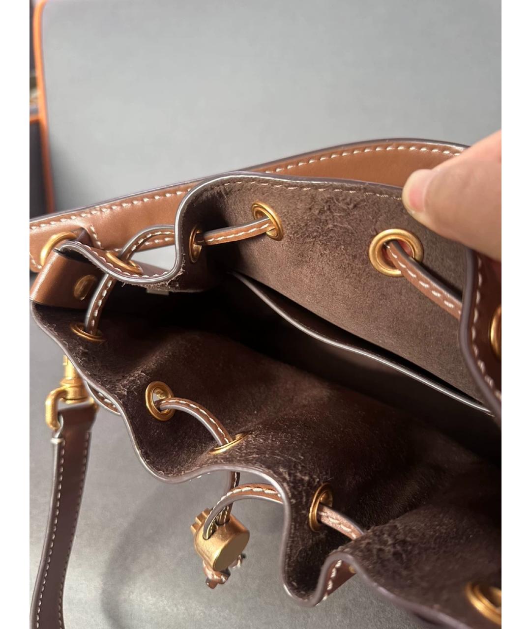 TORY BURCH Коричневая кожаная сумка через плечо, фото 9
