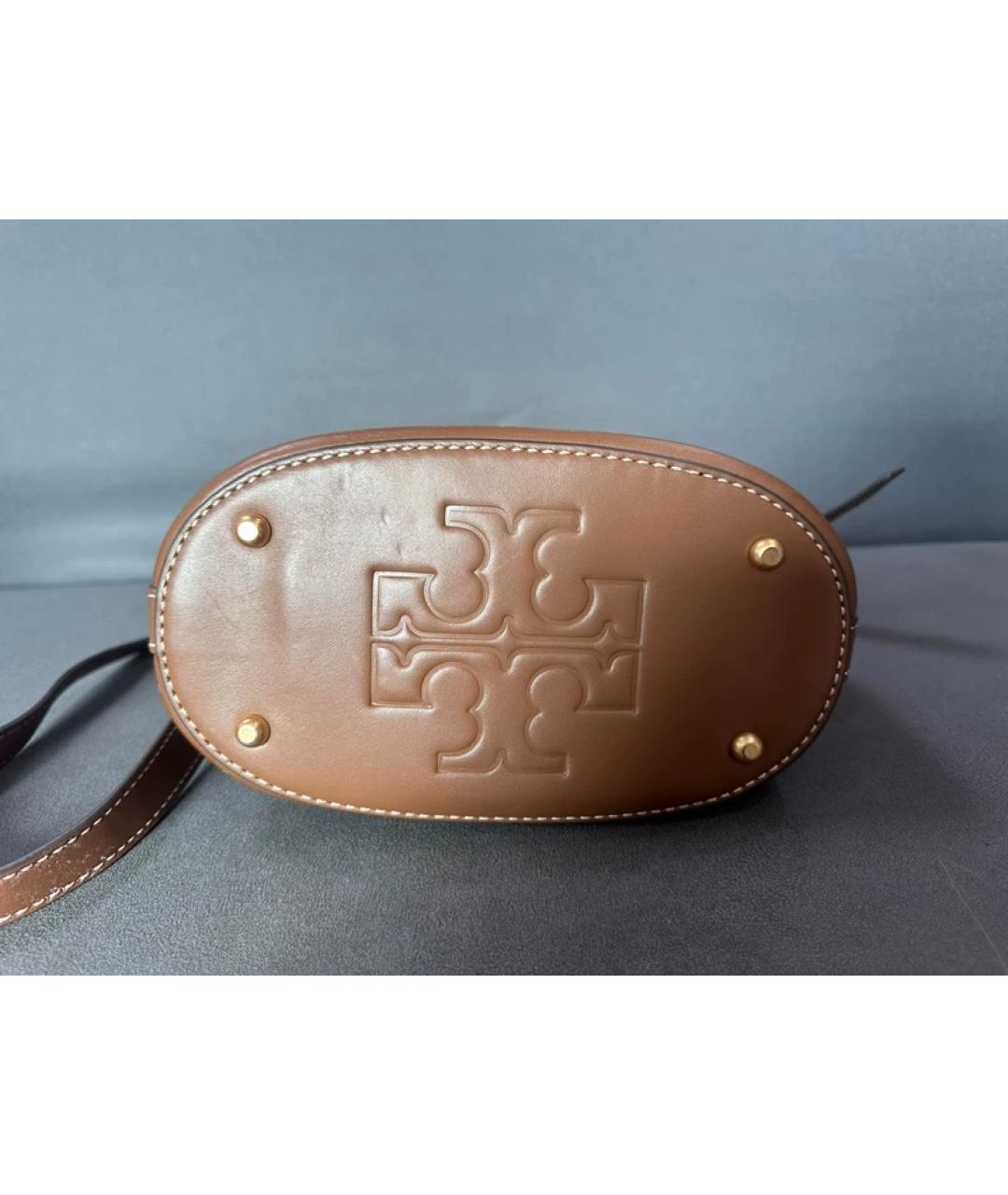 TORY BURCH Коричневая кожаная сумка через плечо, фото 2