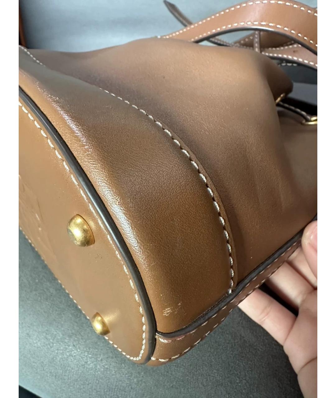 TORY BURCH Коричневая кожаная сумка через плечо, фото 4