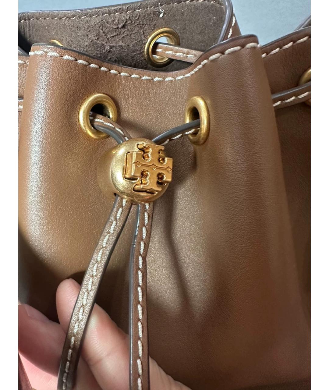 TORY BURCH Коричневая кожаная сумка через плечо, фото 7