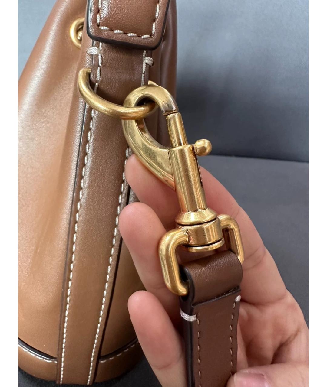 TORY BURCH Коричневая кожаная сумка через плечо, фото 6