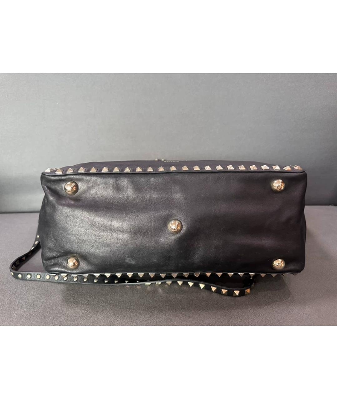 VALENTINO Черная кожаная сумка с короткими ручками, фото 3