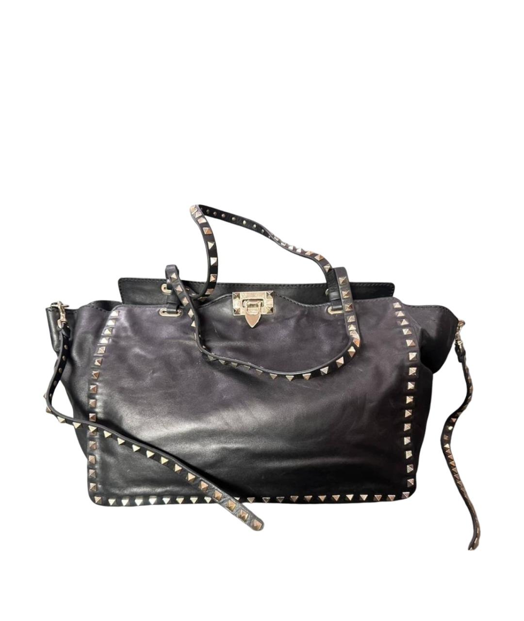 VALENTINO Черная кожаная сумка с короткими ручками, фото 1