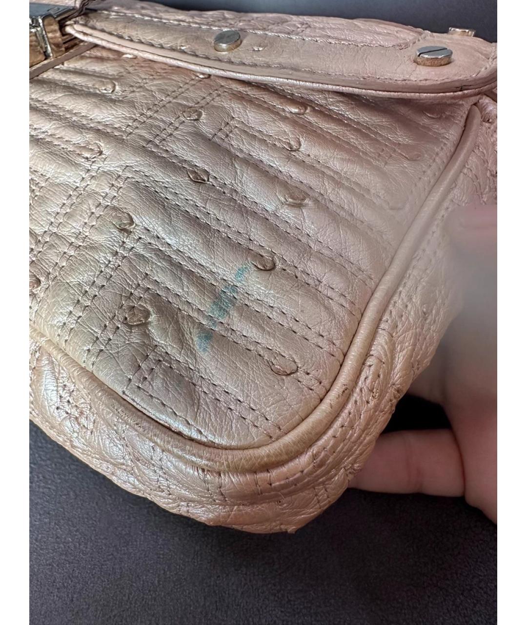 VERSACE Бежевая сумка с короткими ручками из экзотической кожи, фото 4