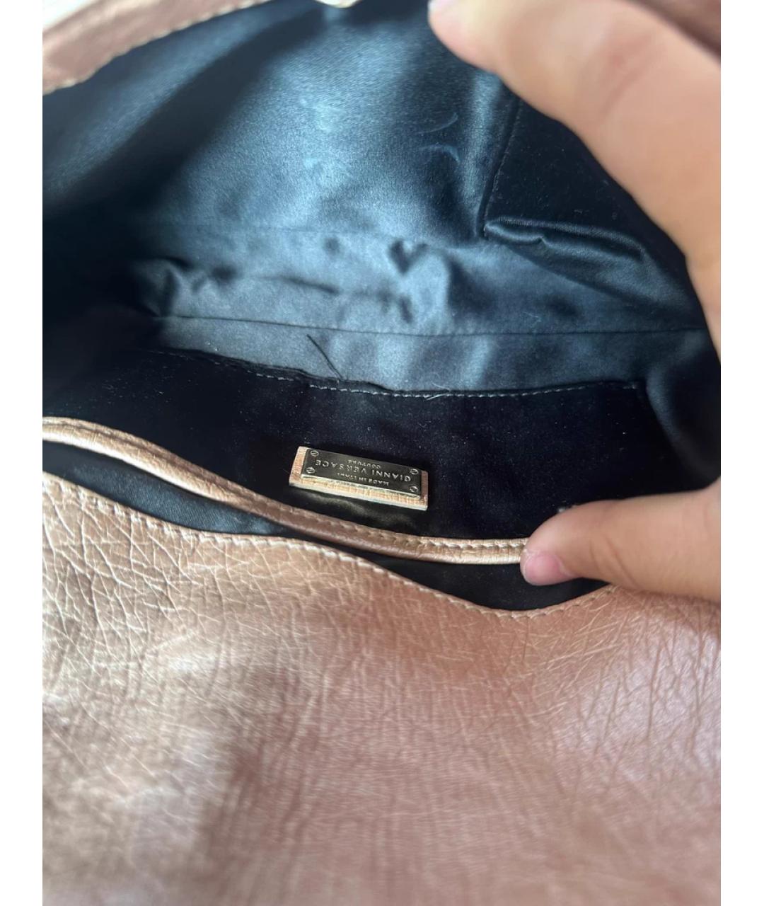 VERSACE Бежевая сумка с короткими ручками из экзотической кожи, фото 9