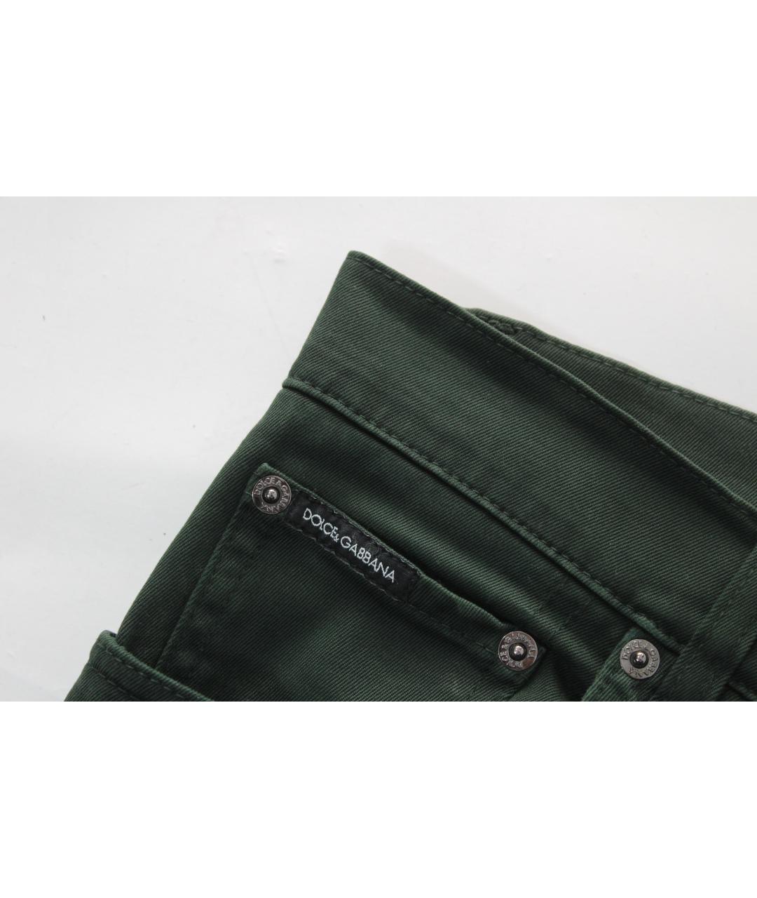 DOLCE&GABBANA Зеленые хлопко-эластановые джинсы скинни, фото 5