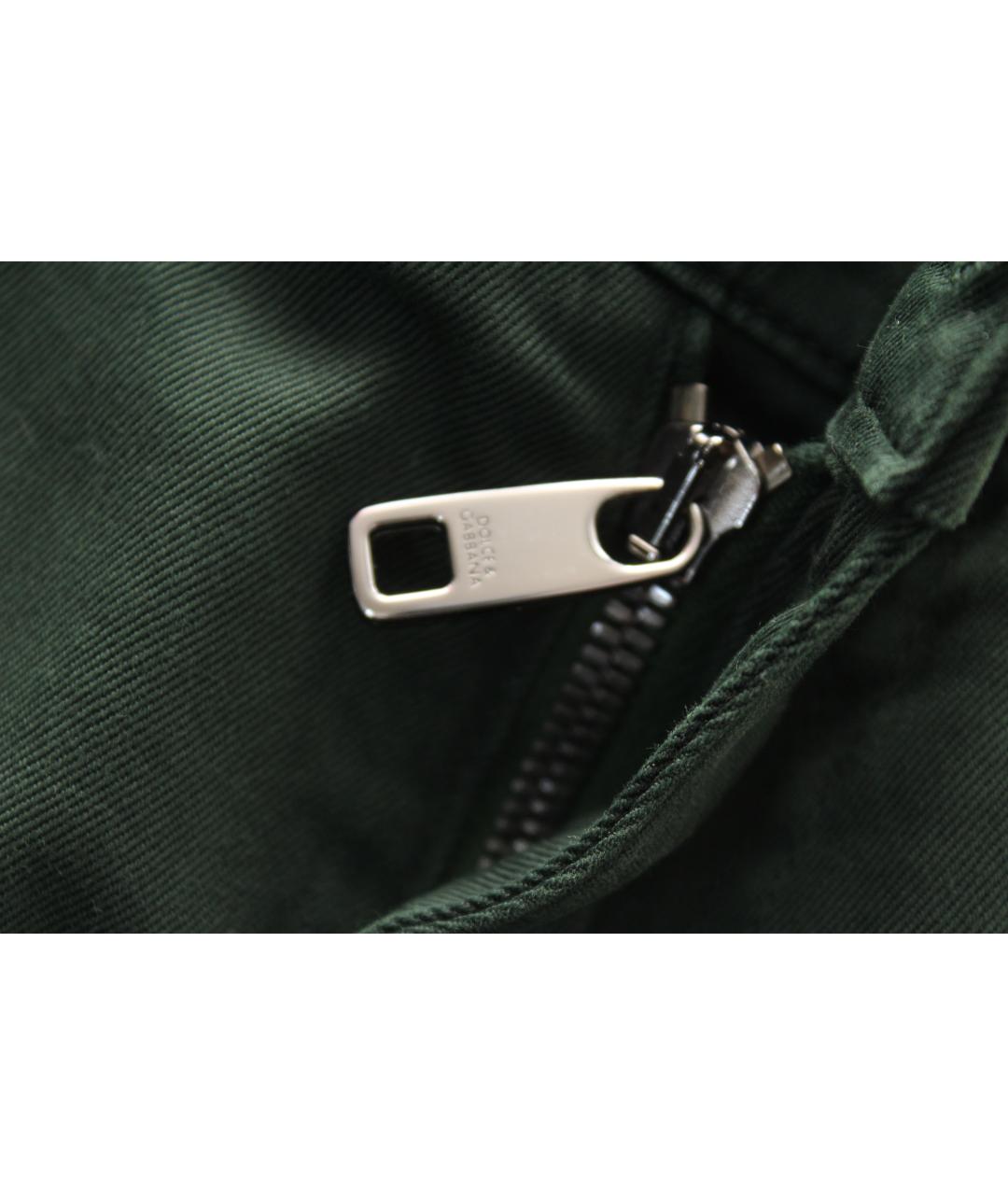 DOLCE&GABBANA Зеленые хлопко-эластановые джинсы скинни, фото 6