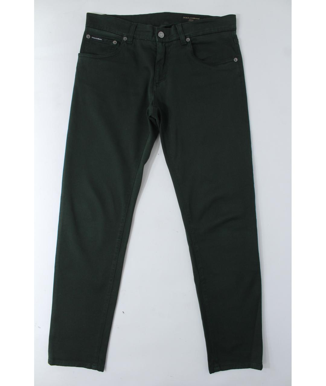 DOLCE&GABBANA Зеленые хлопко-эластановые джинсы скинни, фото 2